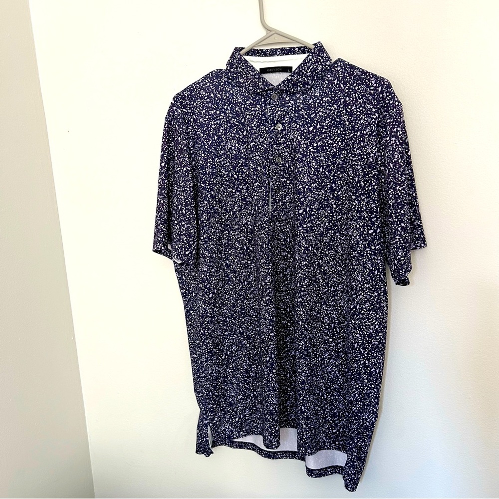Mens Greyson Clothiers Golf Polo Purple Size Large L Floral
